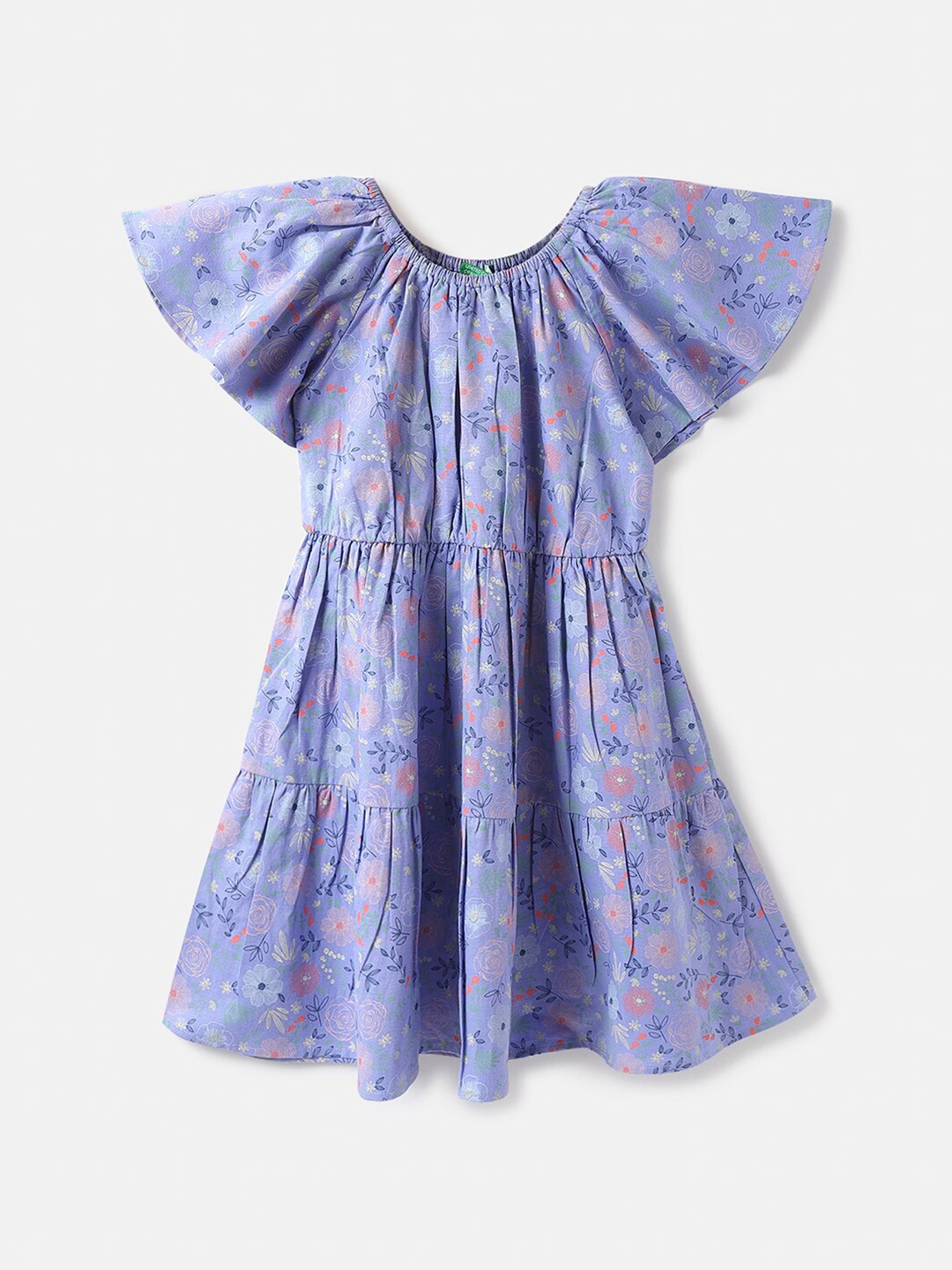 

United Colors of Benetton Girls Floral Fit & Flare Dress, Purple