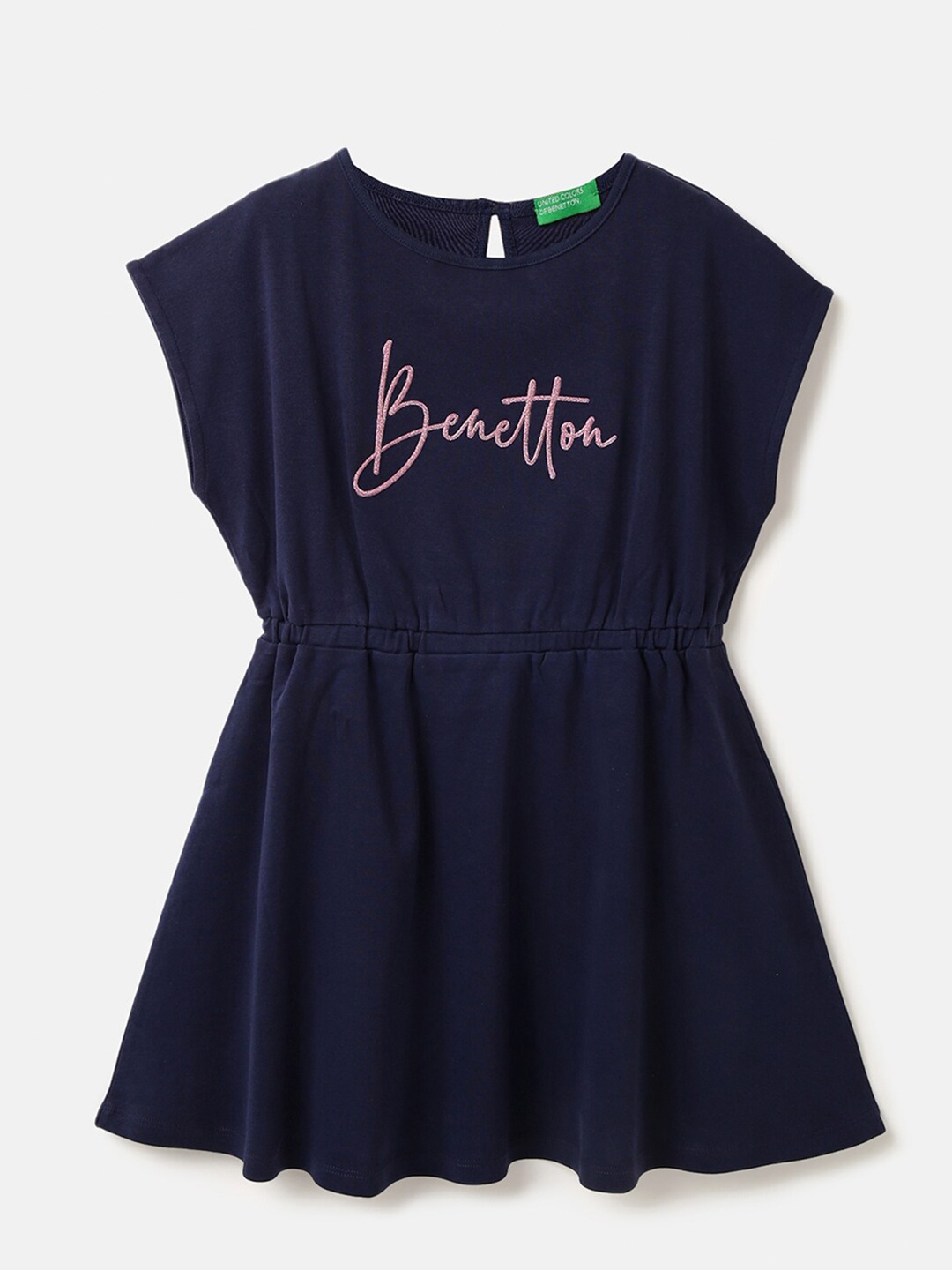 

United Colors of Benetton Girls Extented Sleeve Dress, Navy blue