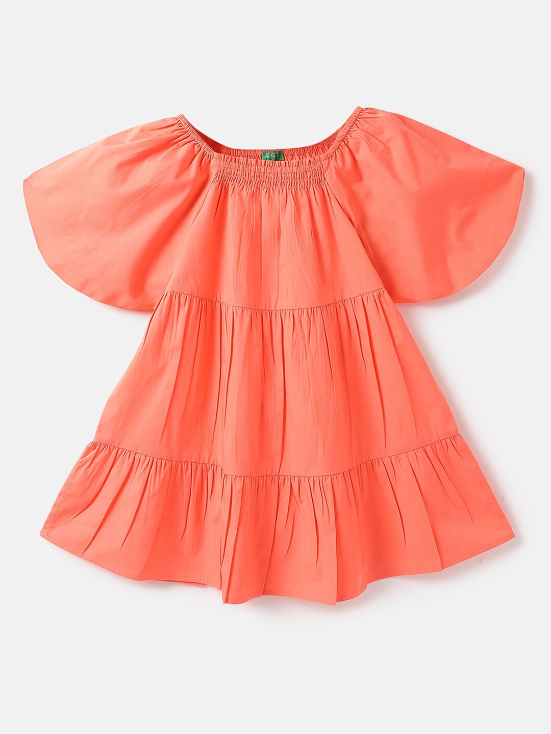 

United Colors of Benetton A-Line Cotton Dress, Coral