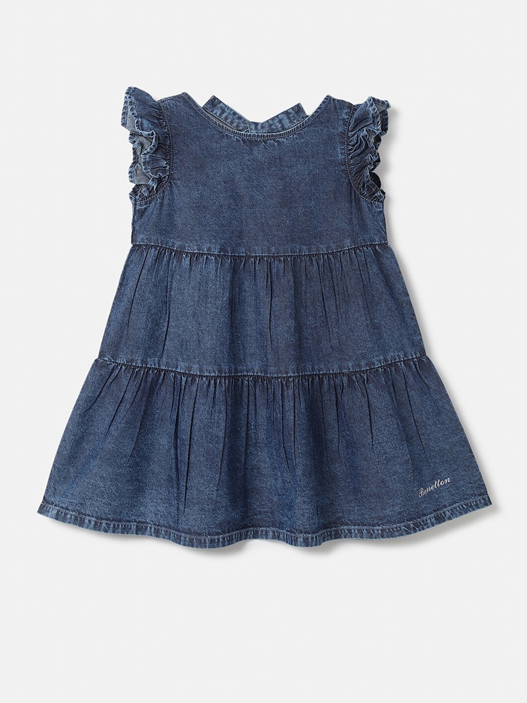 

United Colors of Benetton A-Line Cotton Dress, Navy blue
