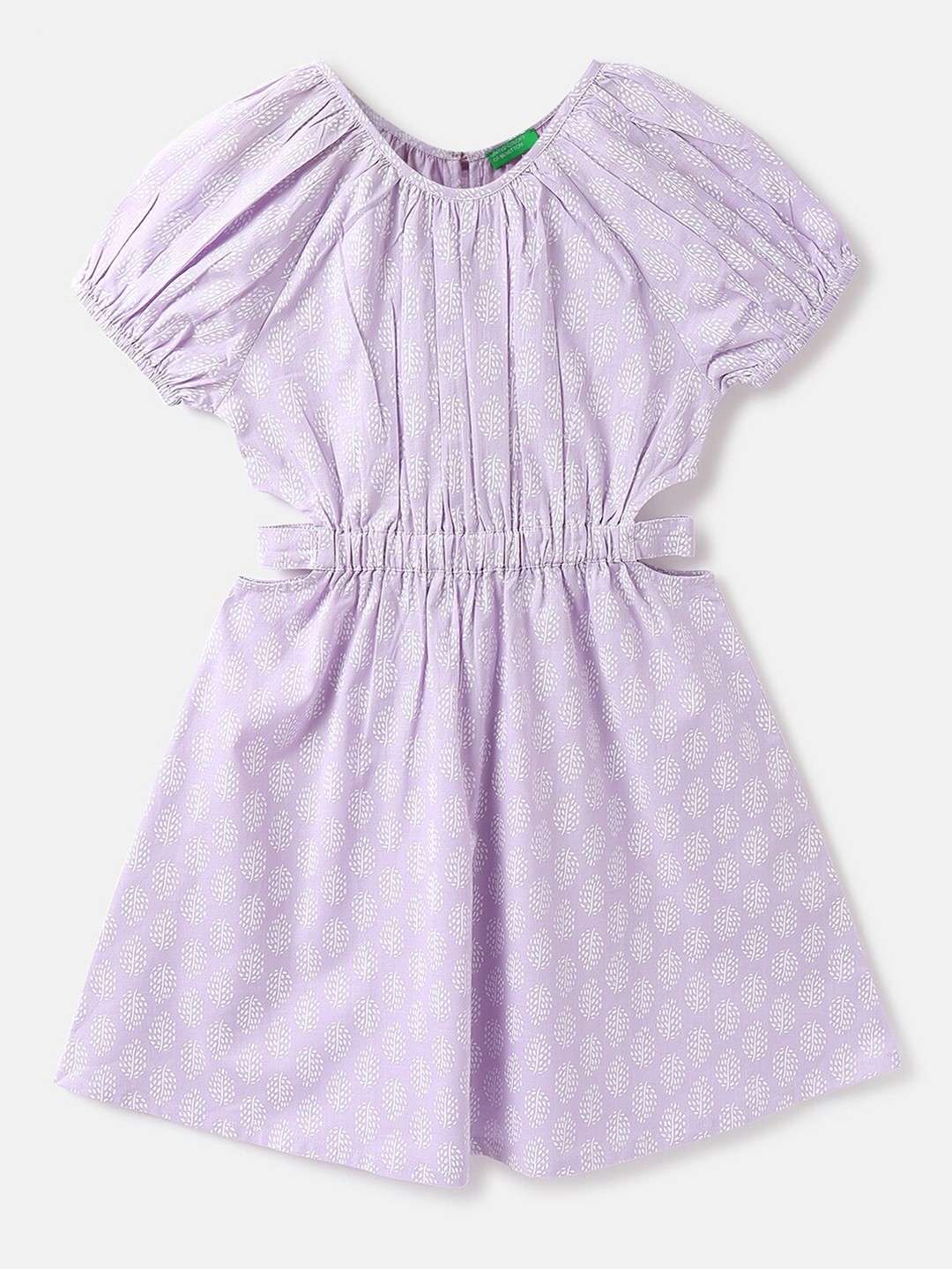 

United Colors of Benetton Floral Cotton Dress, Lavender