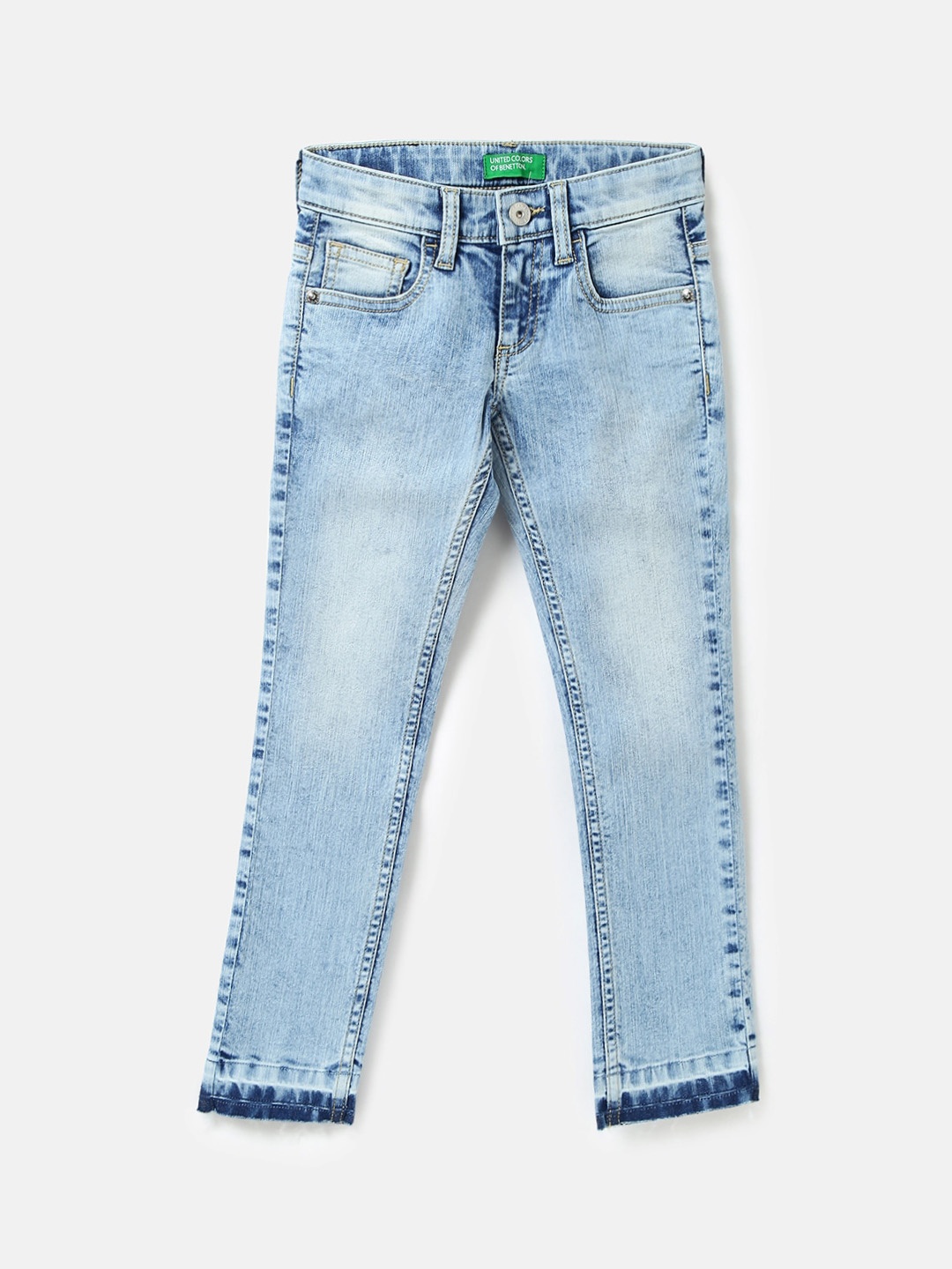 

United Colors of Benetton Girls Heavy Fade Slim Fit Jeans, Blue