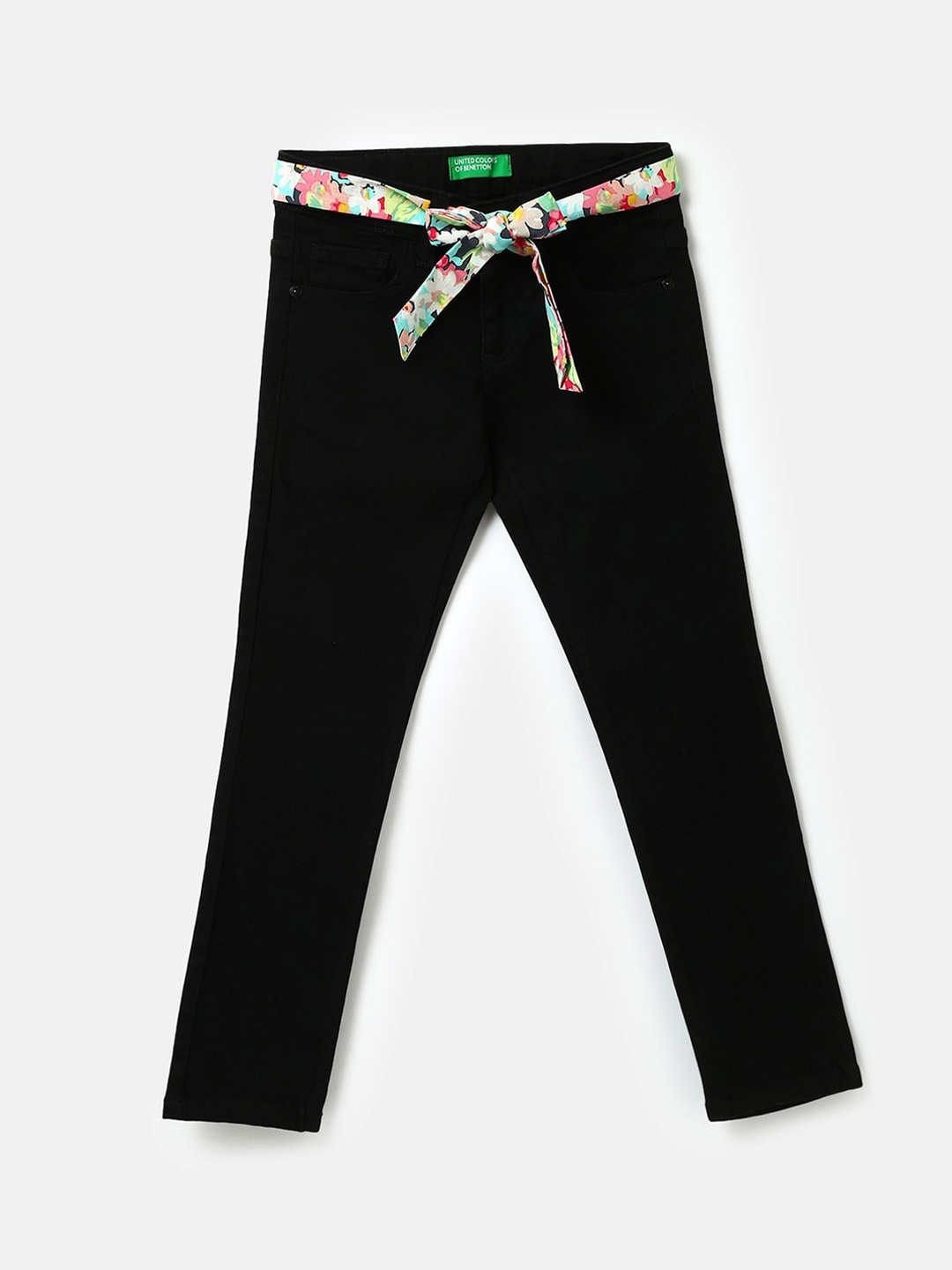 

United Colors of Benetton Girls Mid-Rise Jeans, Black