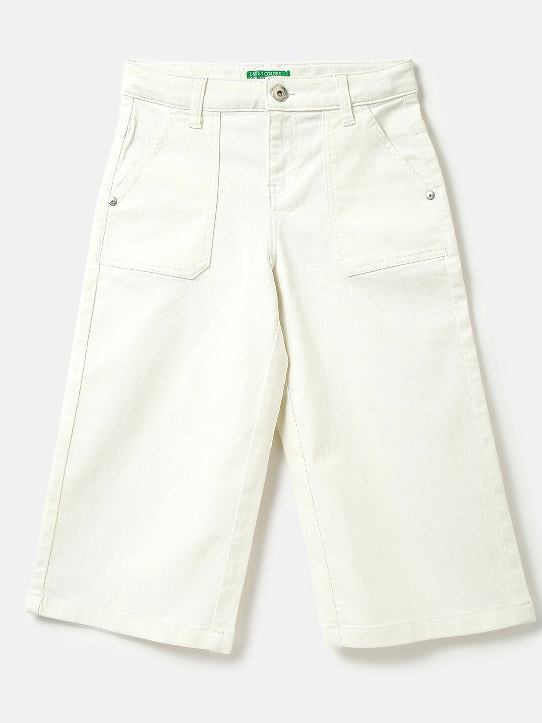

United Colors of Benetton Girls Straight Fit Culottes Trousers, White