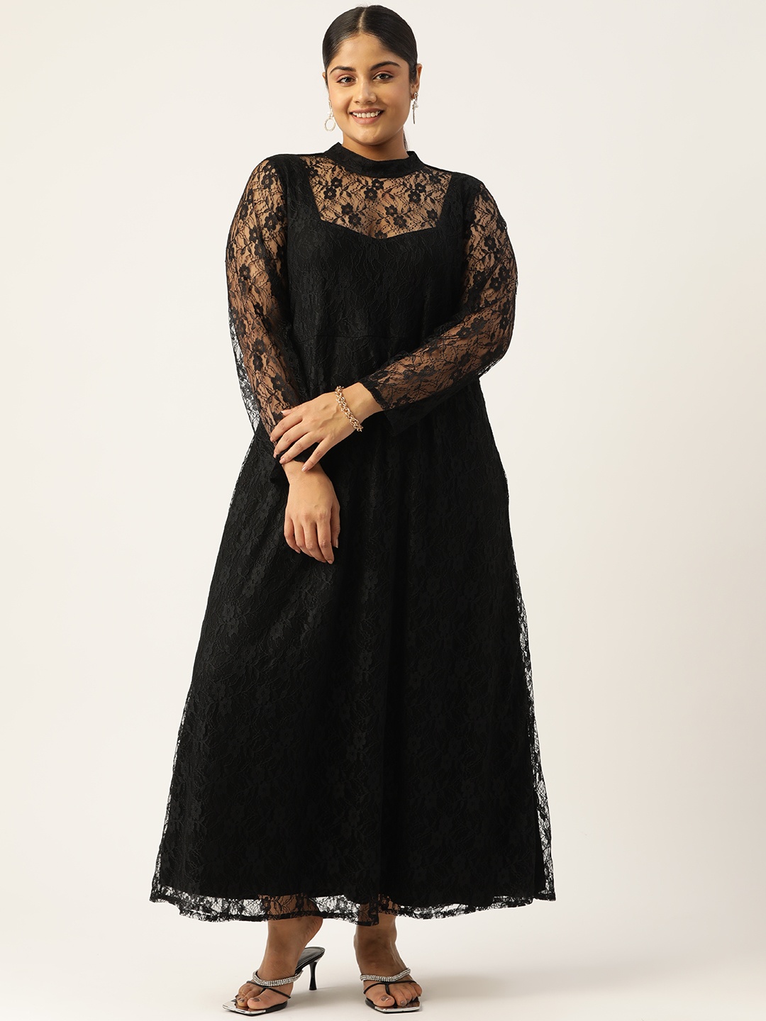 

theRebelinme Floral A-Line Maxi Dress, Charcoal