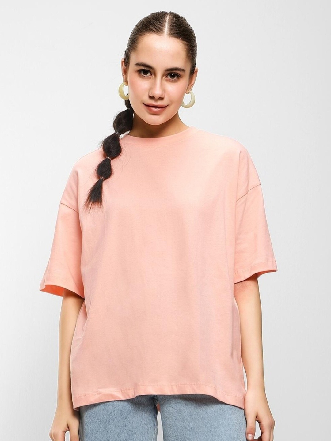

Bewakoof Women Oversized T-shirt, Peach