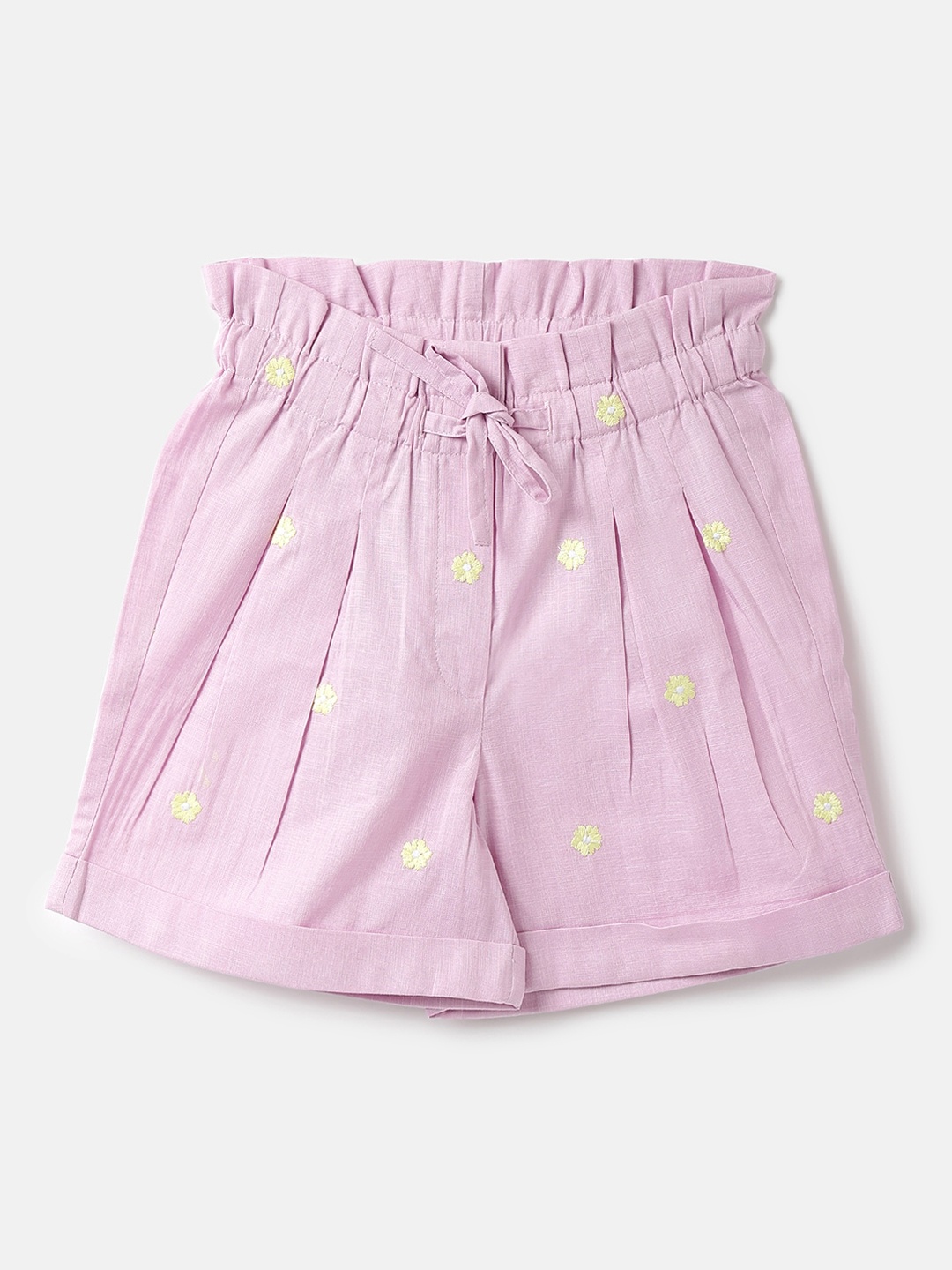 

United Colors of Benetton Girls Printed Cotton Shorts, Pink