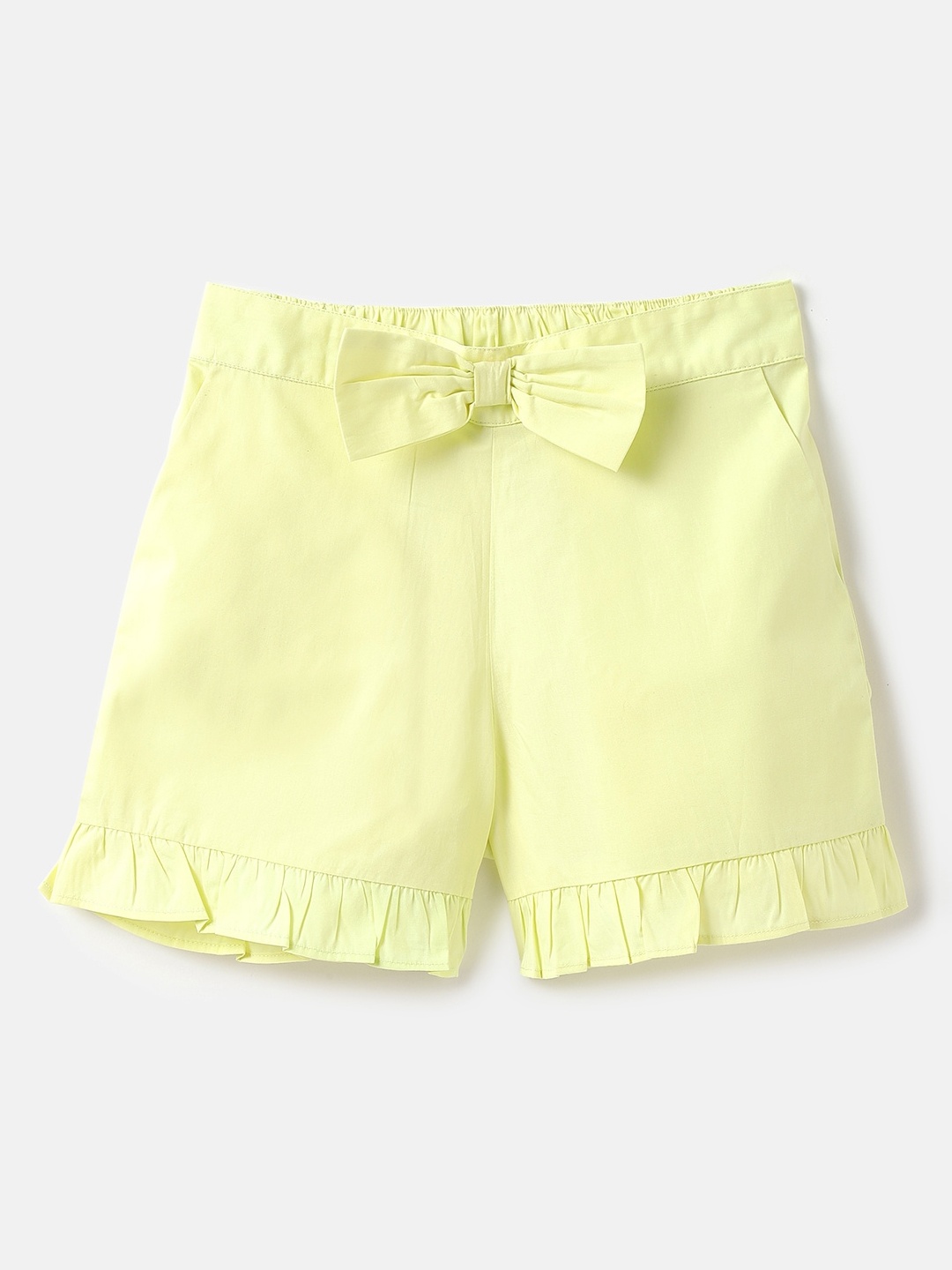 

United Colors of Benetton Girls Regular Fit Cotton Shorts, Yellow