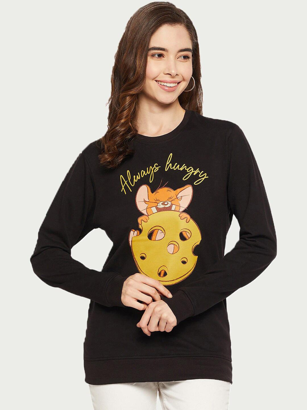 

Tom & Jerry by Wear Your Mind Women Printed Sweatshirt, Black