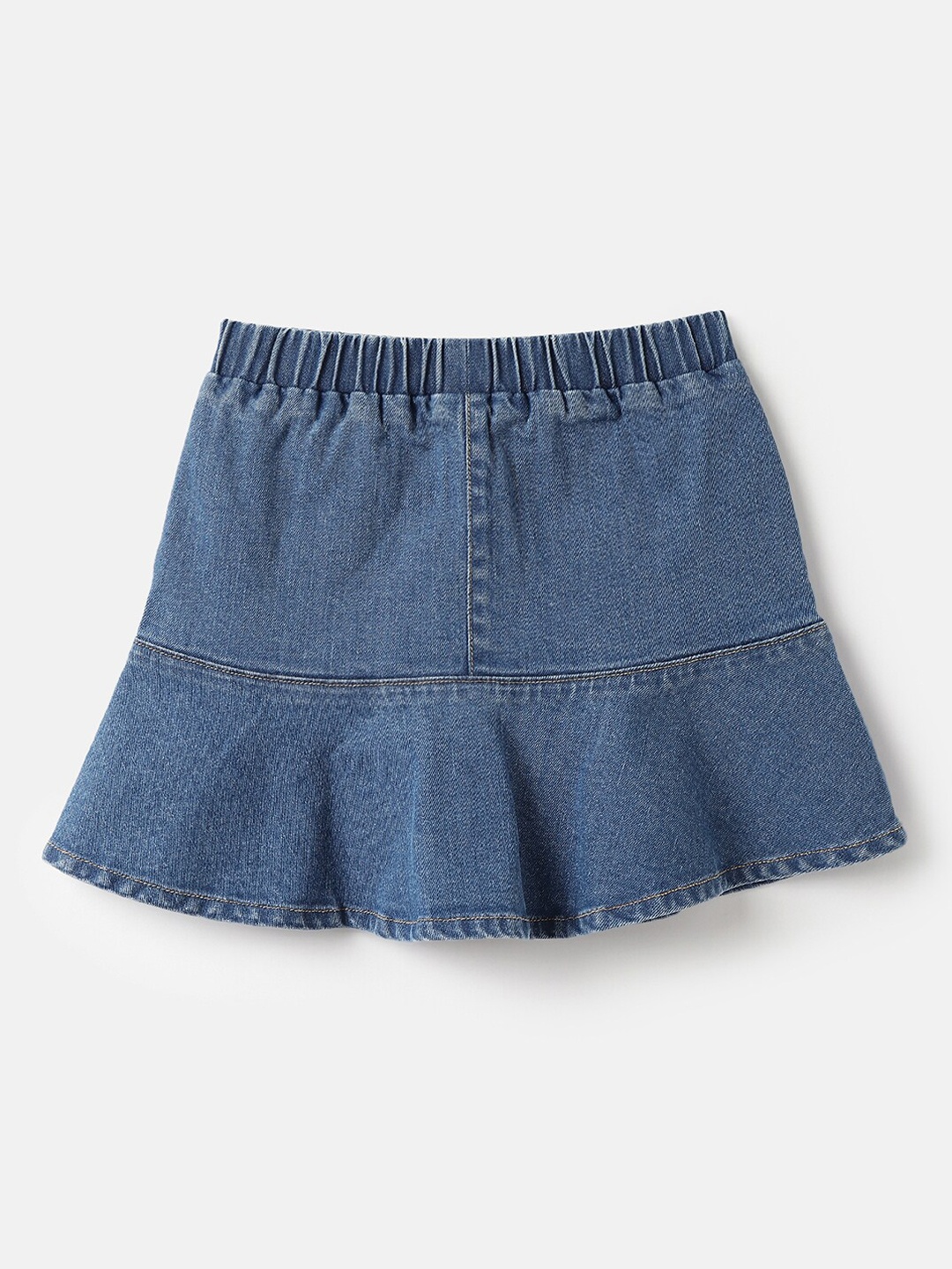 

United Colors of Benetton Girls Pure Cotton A-Line Mini Skirt, Blue