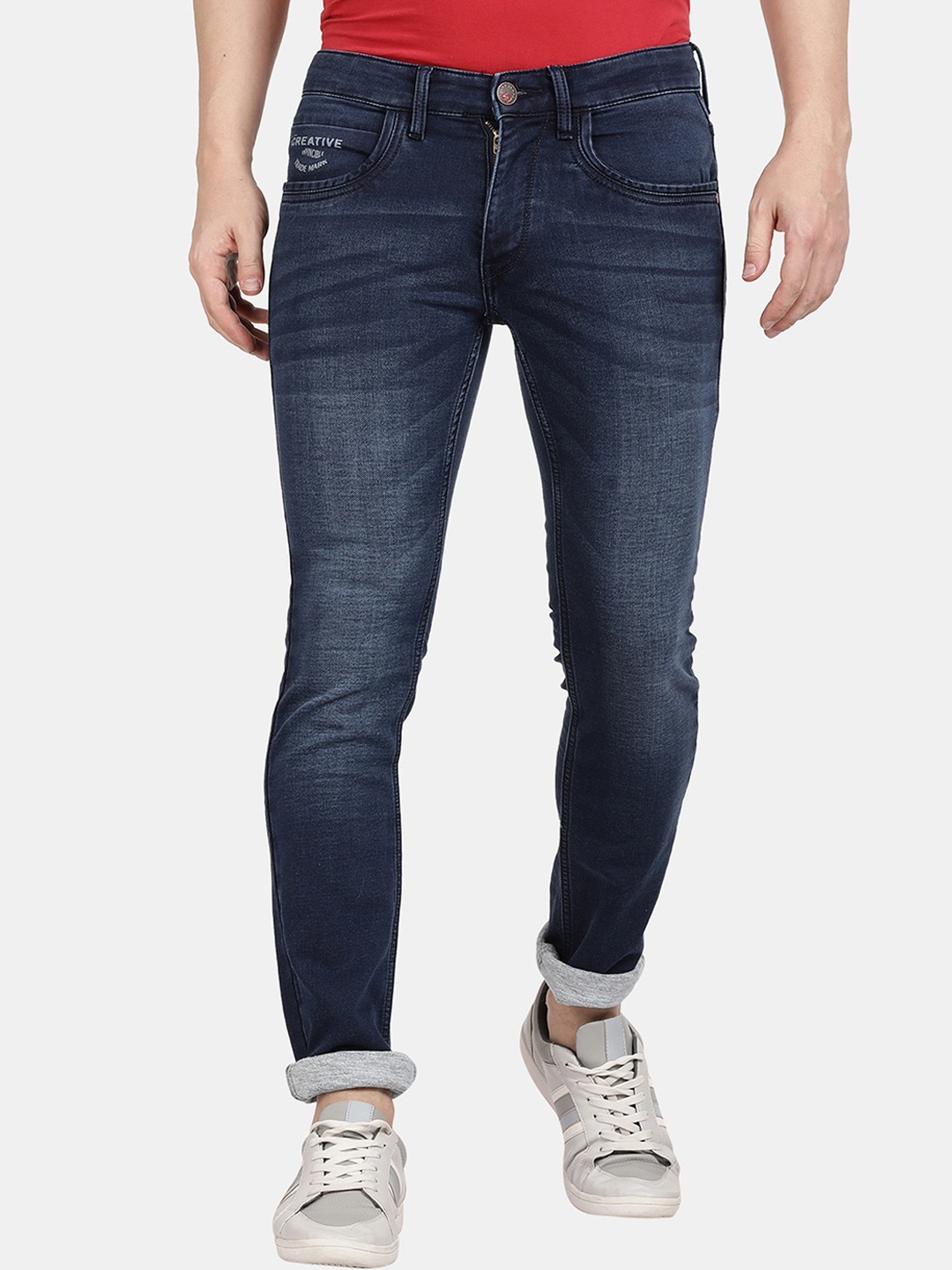 

Llak Jeans Men Skinny Fit Light Fade Stretchable Cotton Jeans, Blue