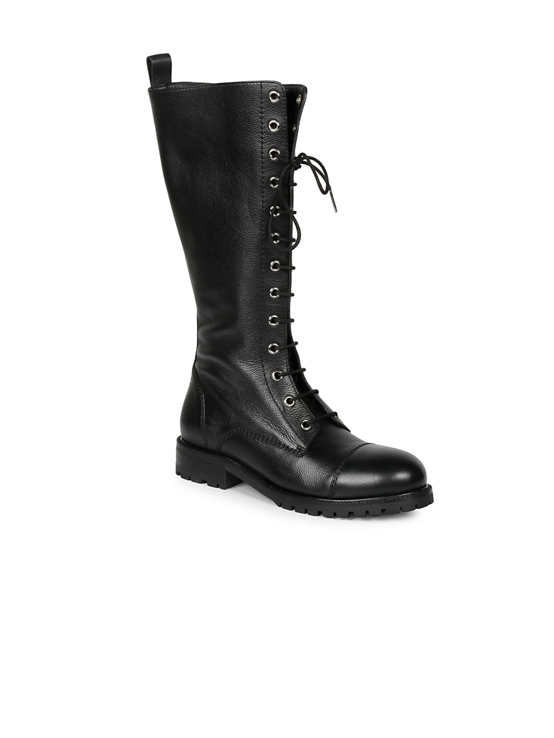 

Saint G Women Leather Calf Length Winter Boots, Black