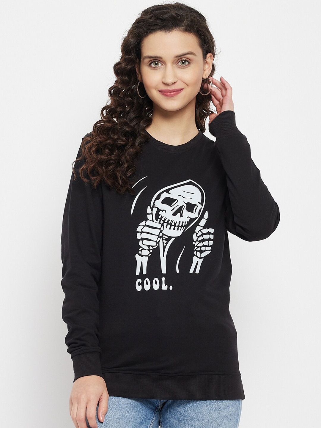 

Wear Your Mind Women Printed Sweatshirt, Black