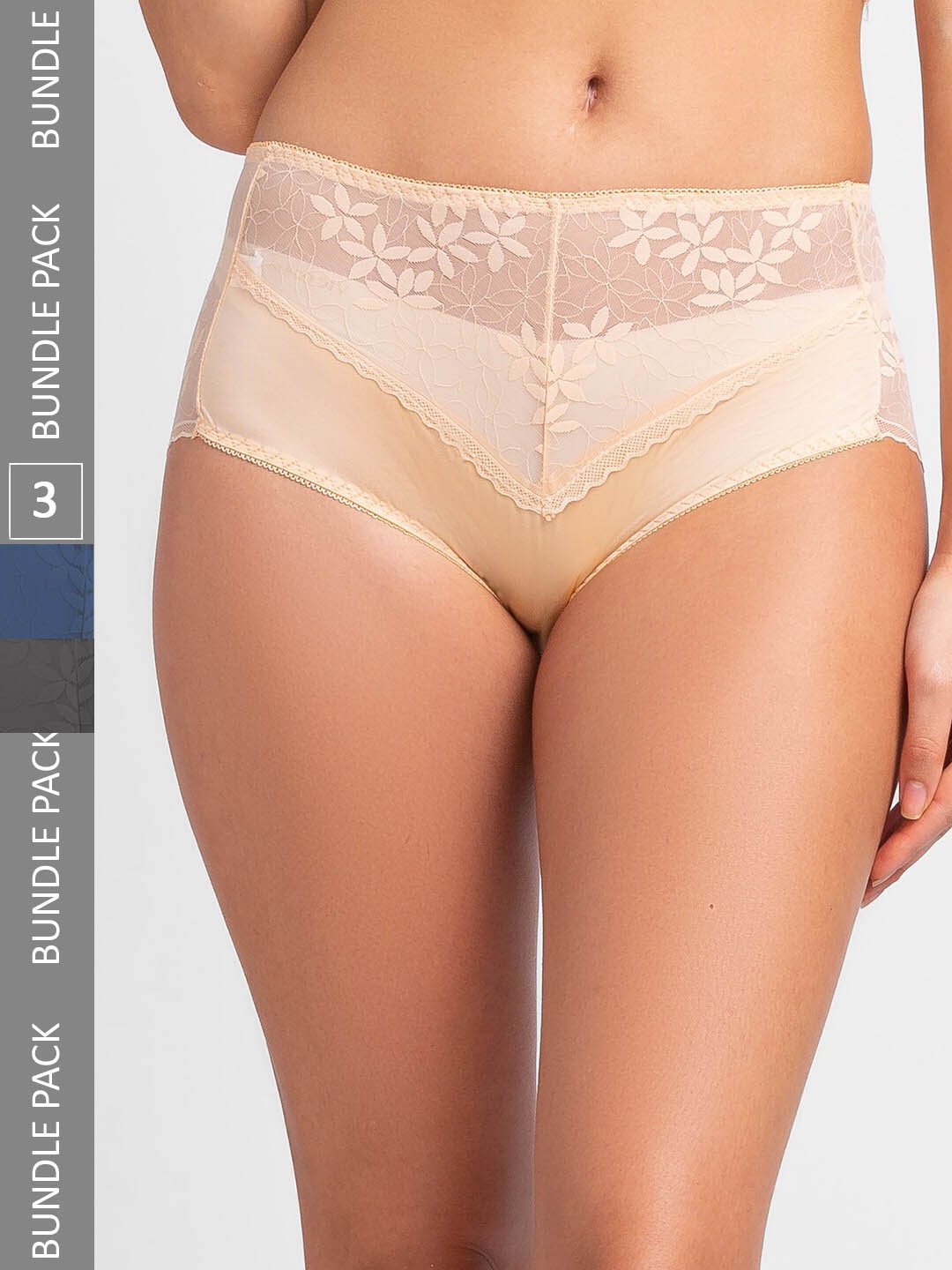 

FashionRack Women Pack Of 3 Assorted Lace Hipster Briefs