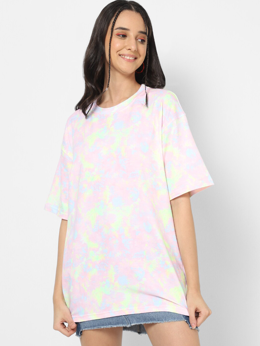 

VASTRADO Women Dyed Oversize T-shirt, Multi