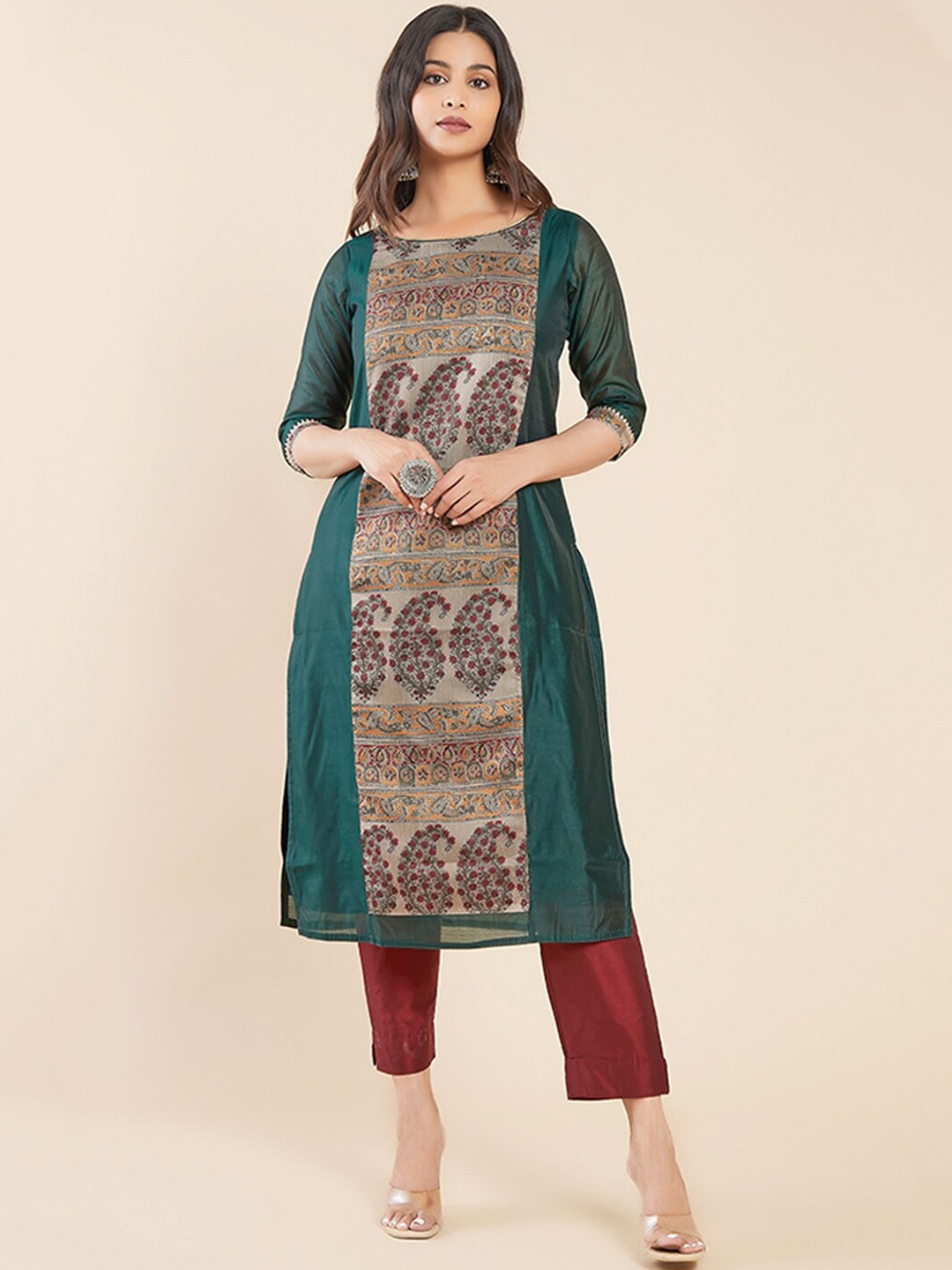 

Maybell Women Ethnic Motifs Printed Kurta, Green
