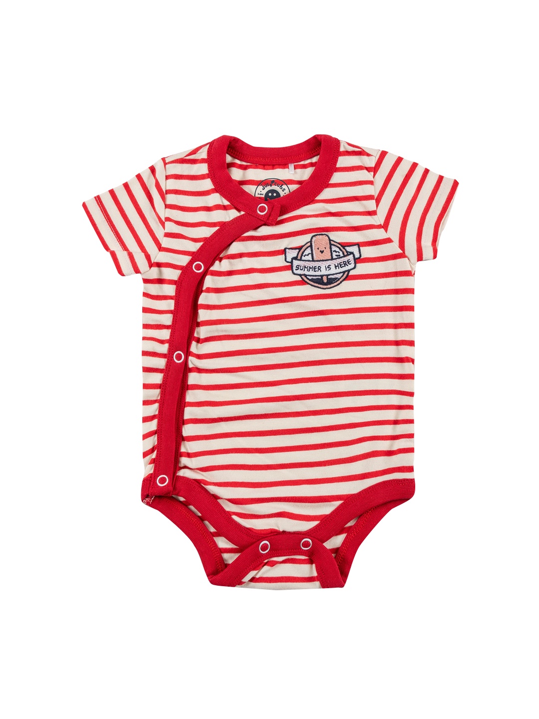 

JusCubs Infant Boys Striped Pure Cotton Bodysuit, Red