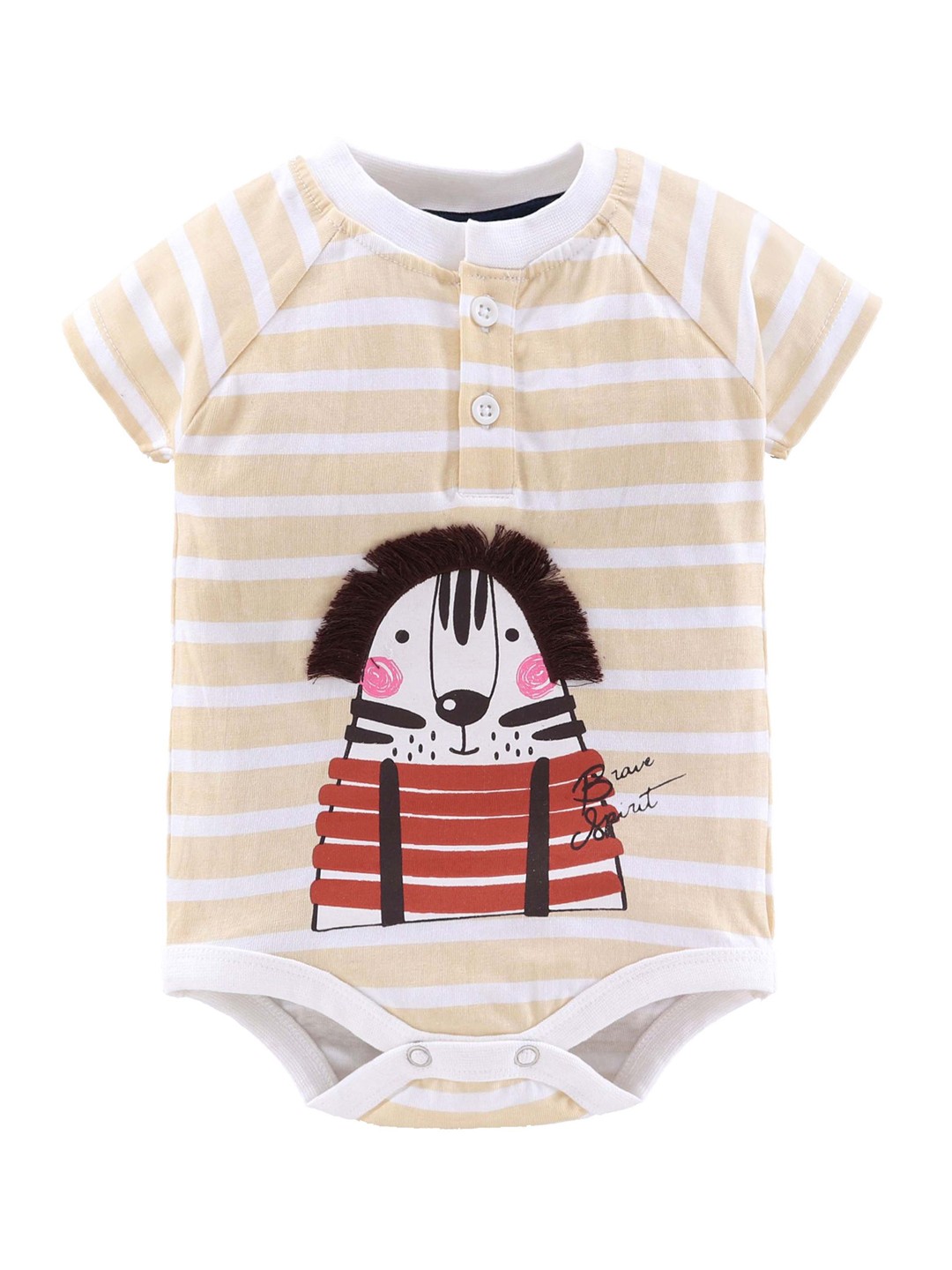 

JusCubs Infant Boys Printed Pure Cotton Bodysuit, Beige