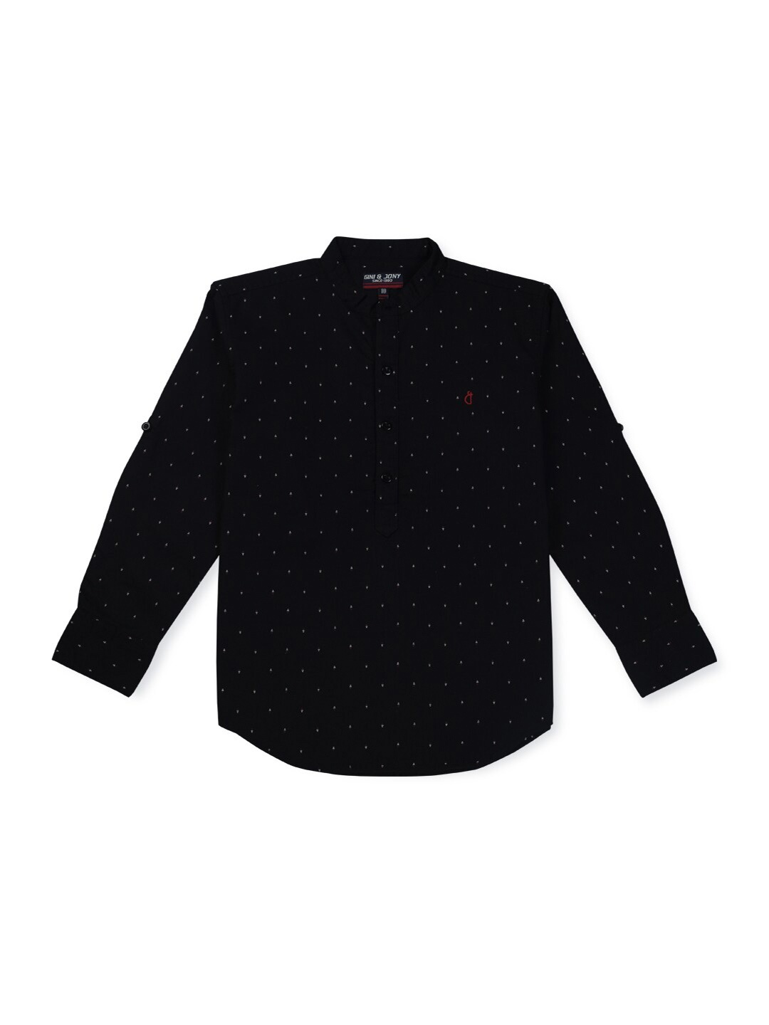

Gini and Jony Boys Printed Casual Cotton Shirt, Black