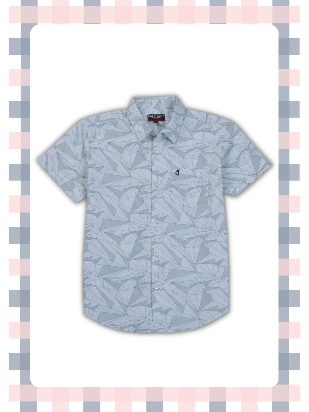

Gini and Jony Boys Printed Casual Cotton Shirt, Grey