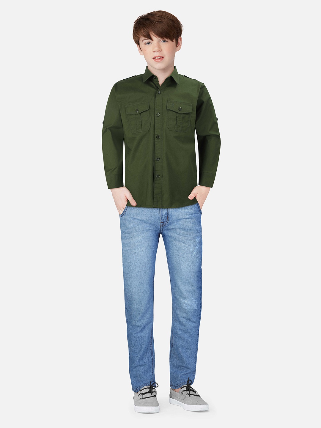 

Gini and Jony Boys Casual Shirt, Green