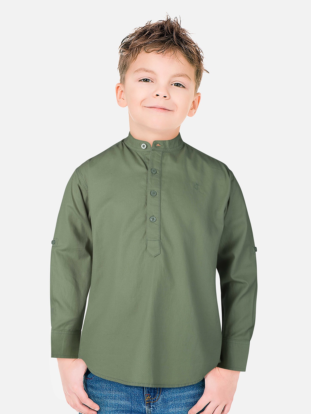 

Gini and Jony Boys Mandarin Collar Casual Shirt, Grey