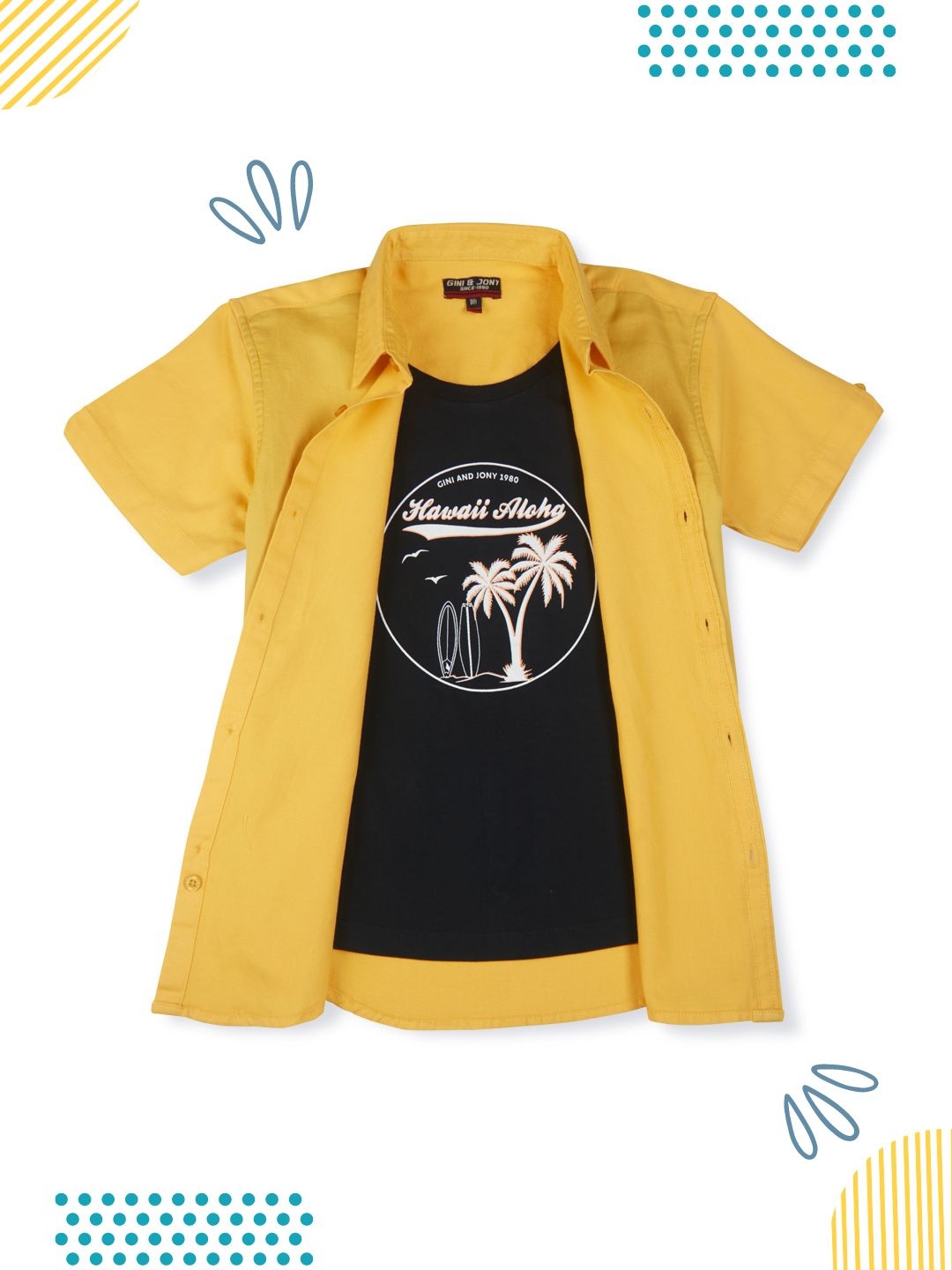 

Gini and Jony Boys Casual Cotton Shirt, Mustard