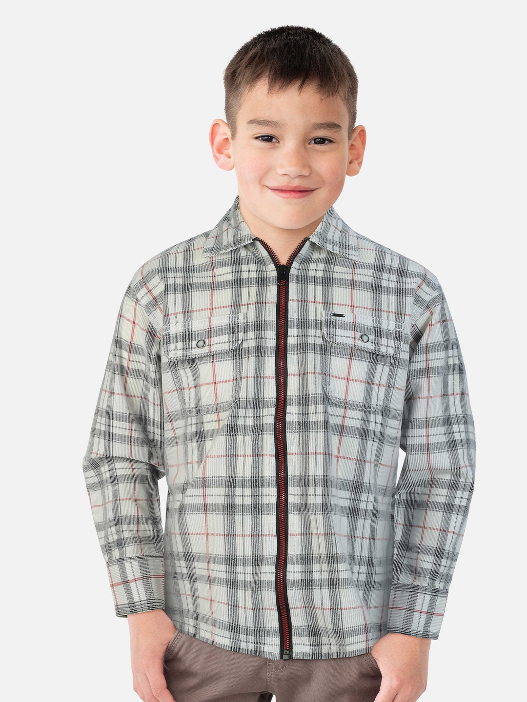 

Gini and Jony Boys Tartan Checked Casual Shirt, White