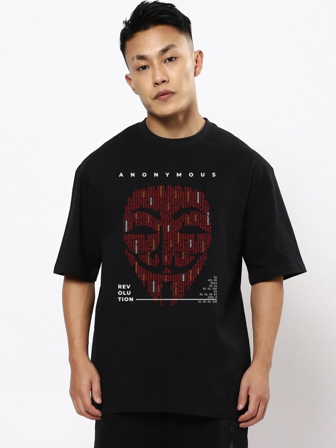 

Bewakoof Black Printed Loose T-shirt