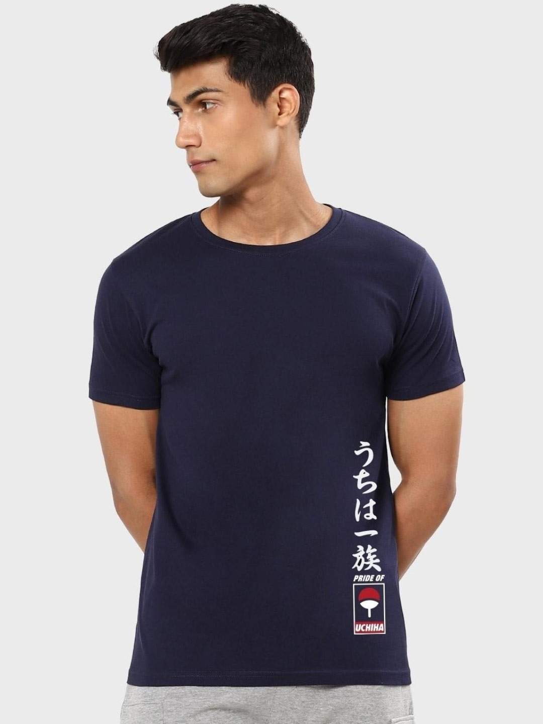 

Bewakoof Men Round Neck Regular Fit Cotton T-shirt, Blue