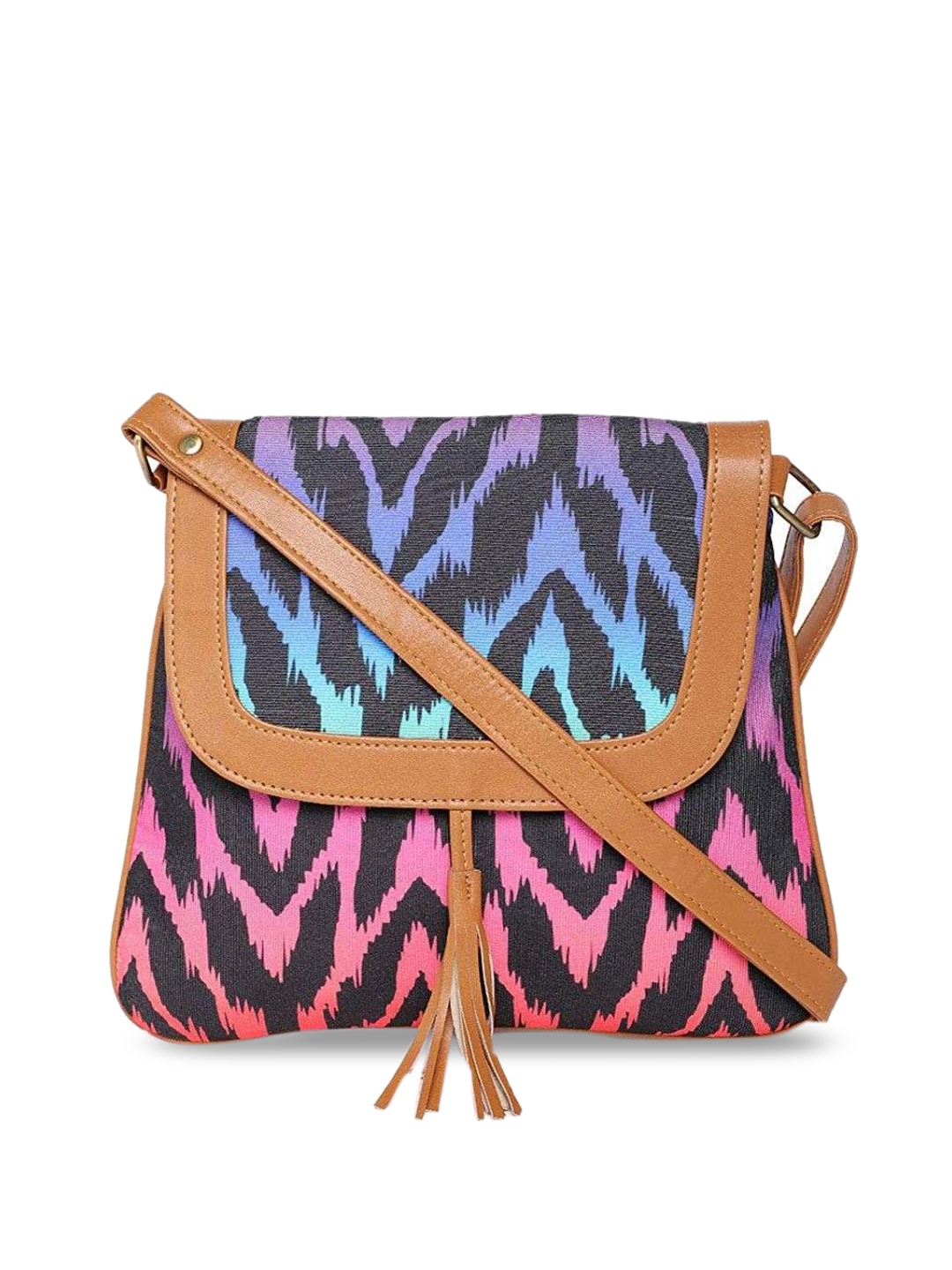 

Kanvas Katha Geometric Structured Sling Bag, Pink