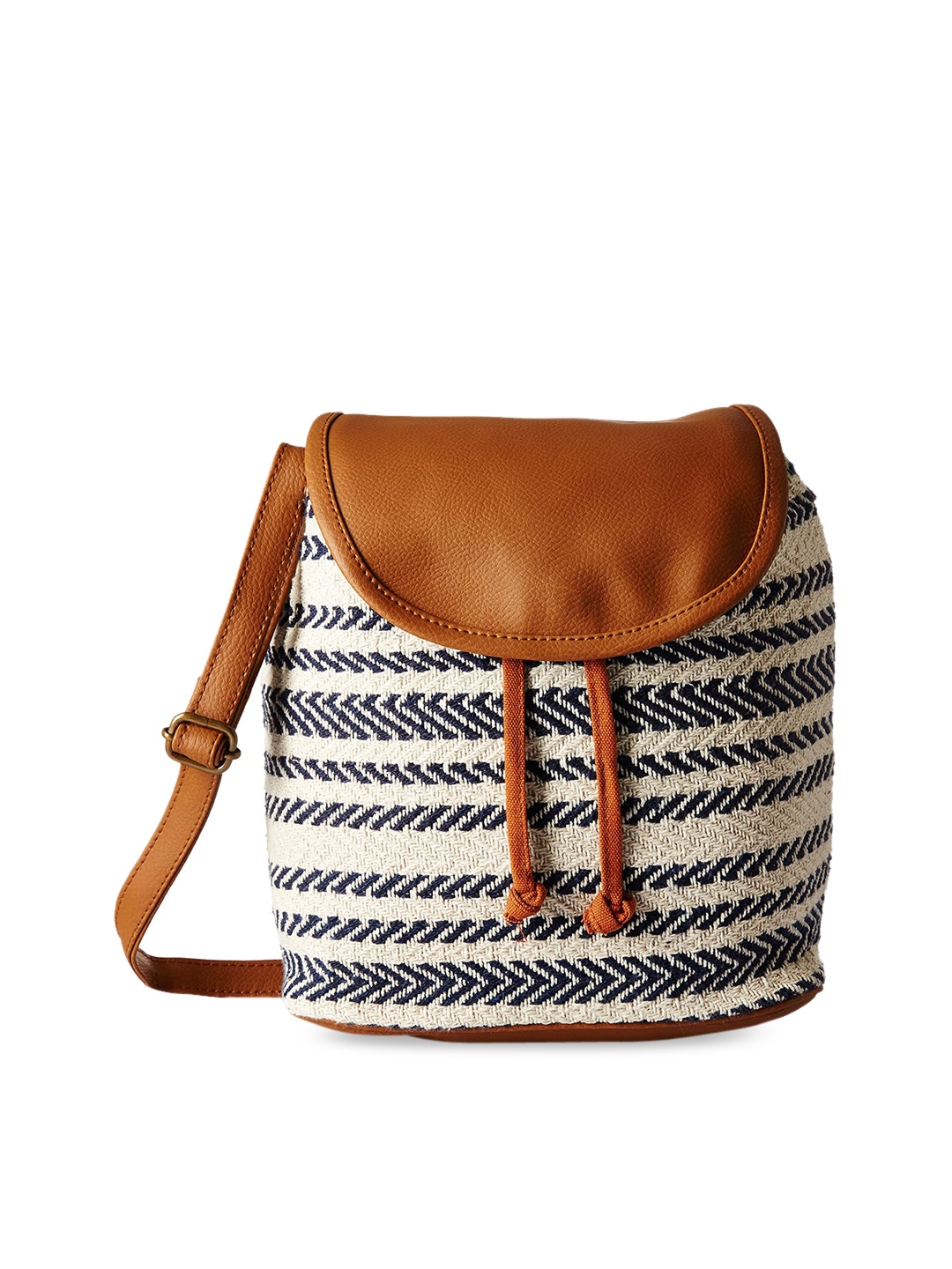 

Kanvas Katha Structured Hobo Bag with Tasselled, Beige