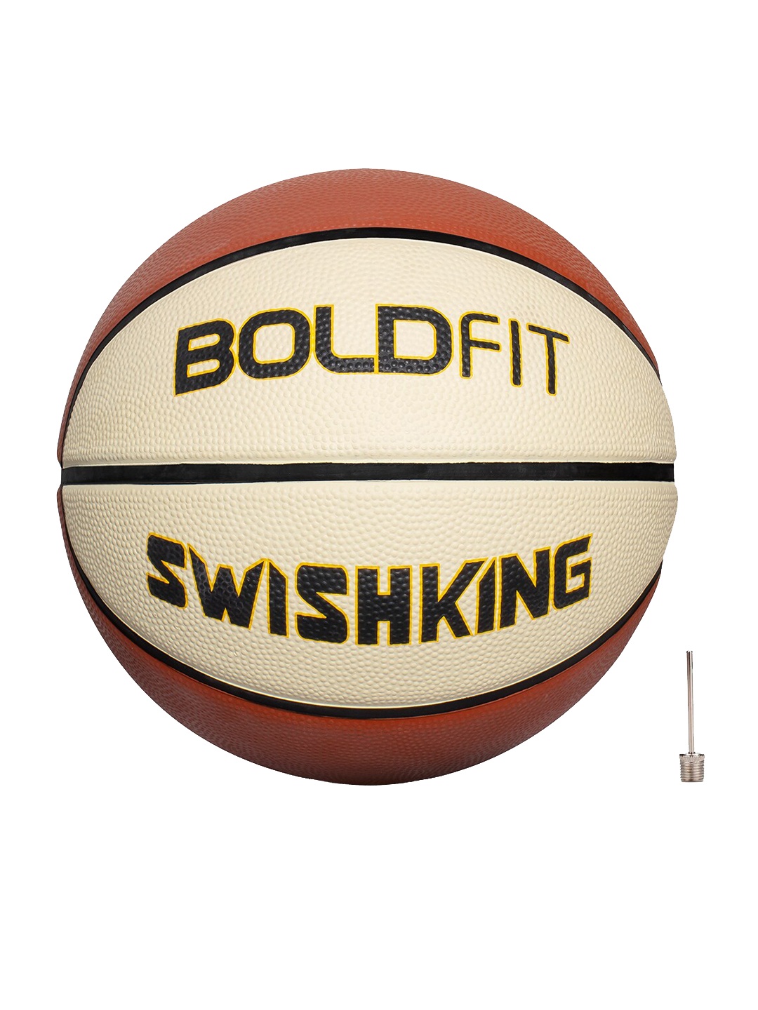 

BOLDFIT Swishking Water Resistant Size 7 Basketball With Air Needle, Brown