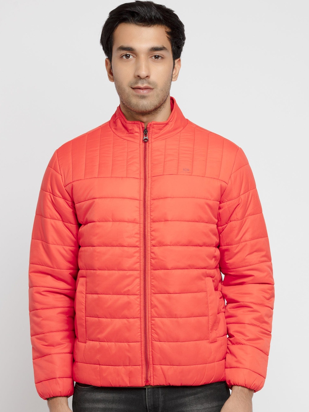 

Status Quo Men Quilted Jacket, Orange