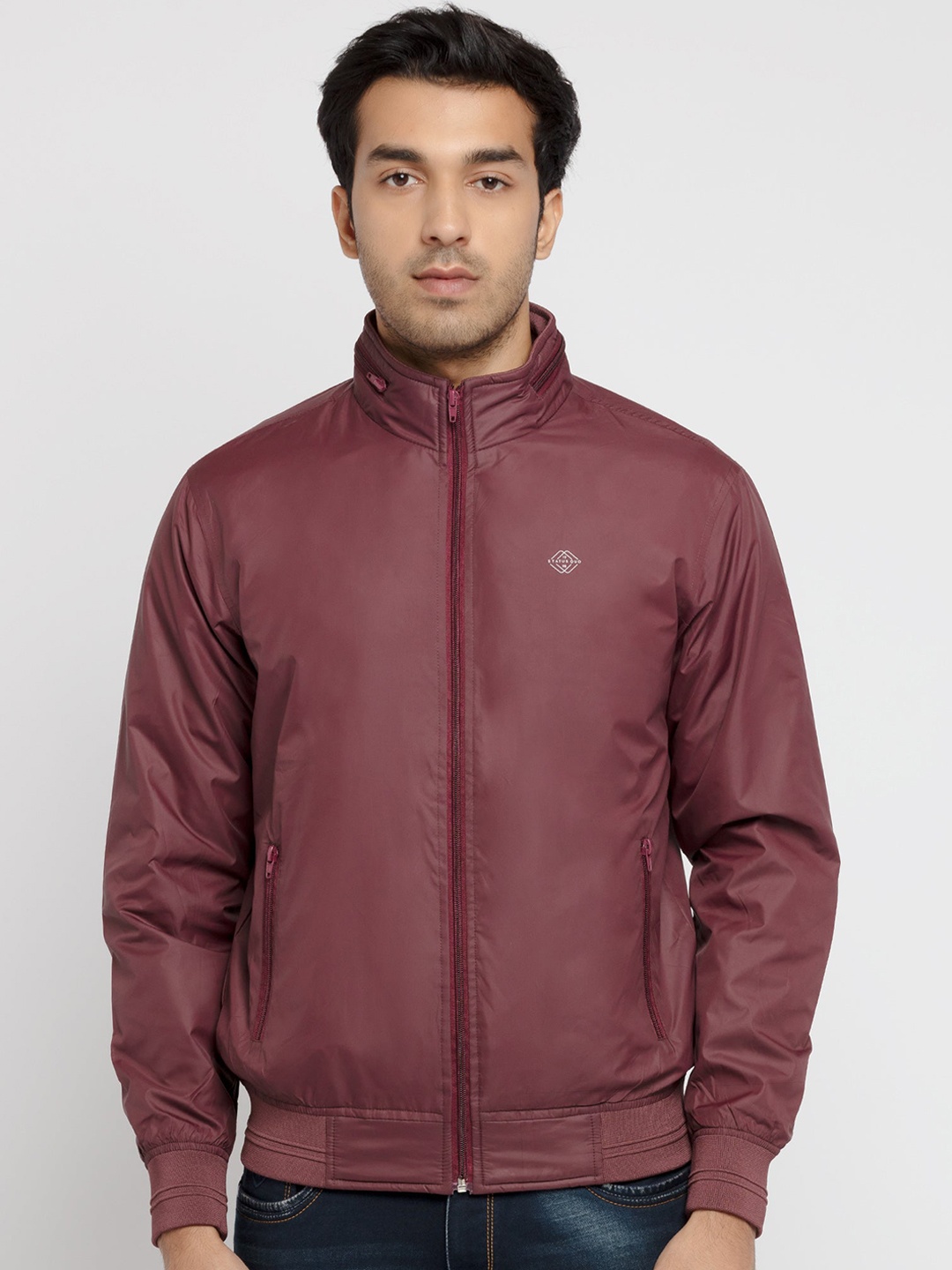 

Status Quo Men Bomber Jacket, Maroon