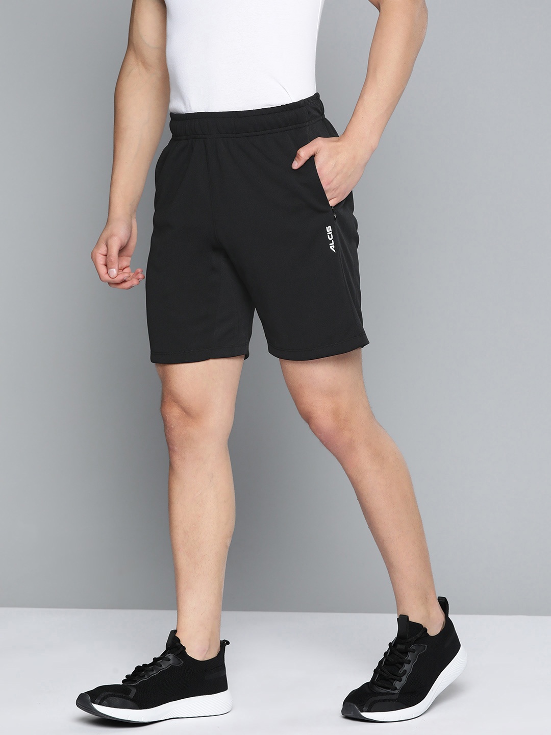 

Alcis Men Solid Regular Fit Sports Shorts, Black