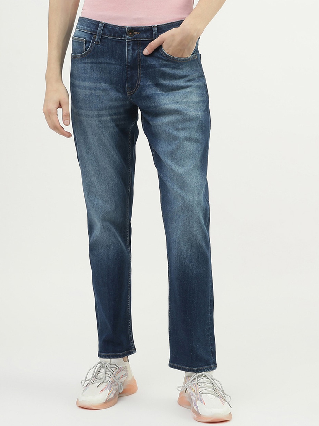 

United Colors of Benetton Men Cotton Regular Fit Light Fade Jeans, Navy blue
