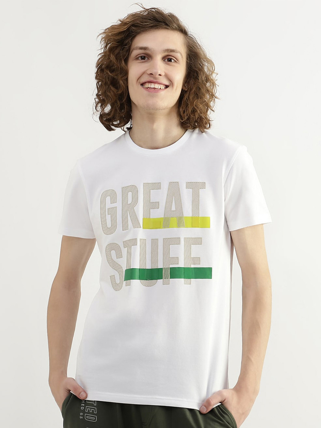 

United Colors of Benetton Men Typography Printed Cotton T-shirt, White