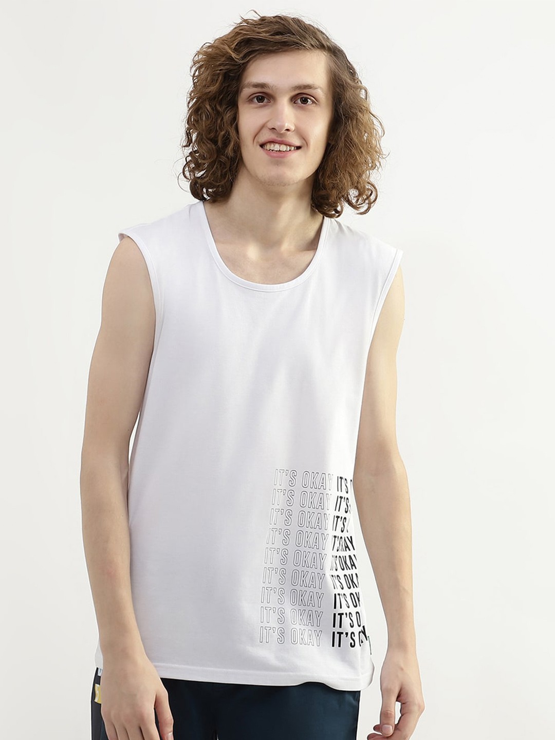 

United Colors of Benetton Men Typography Printed Cotton T-shirt, White