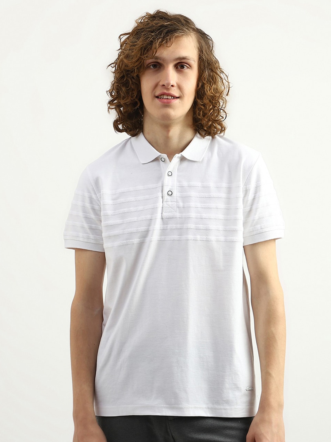 

United Colors of Benetton Men Cotton Polo Collar T-shirt, White