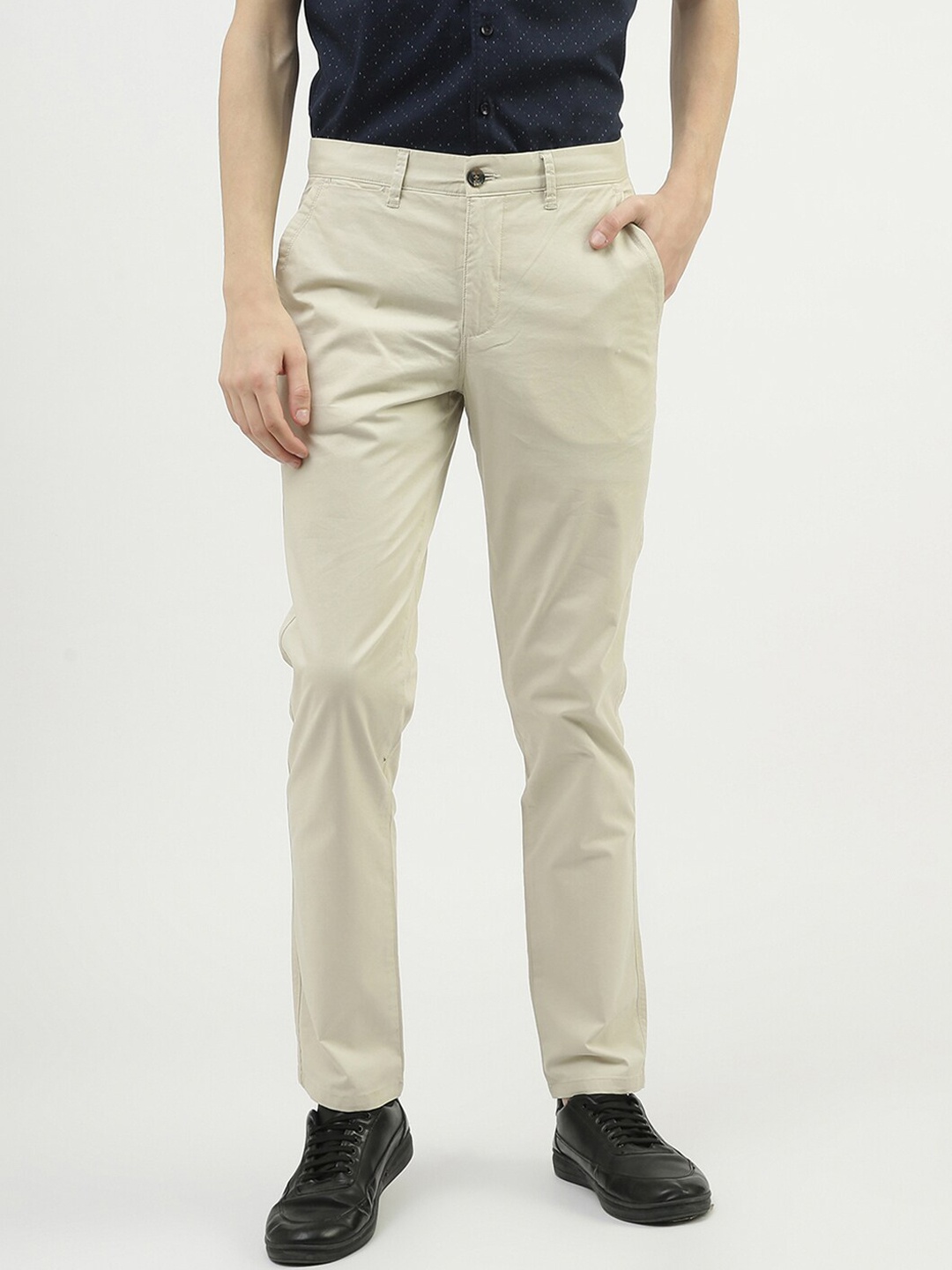 

United Colors of Benetton Men Cotton Slim Fit Chinos Trousers, Beige