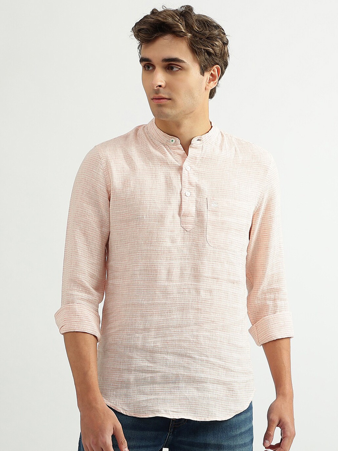 

United Colors of Benetton Men Slim Fit Casual Shirt, Pink