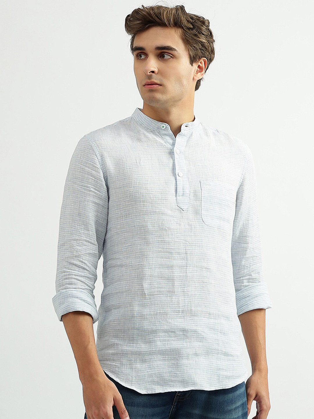 

United Colors of Benetton Men Slim Fit Casual Shirt, Blue