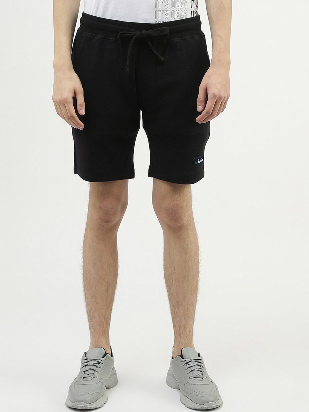 

United Colors of Benetton Men Regular Fit Cotton Shorts, Black
