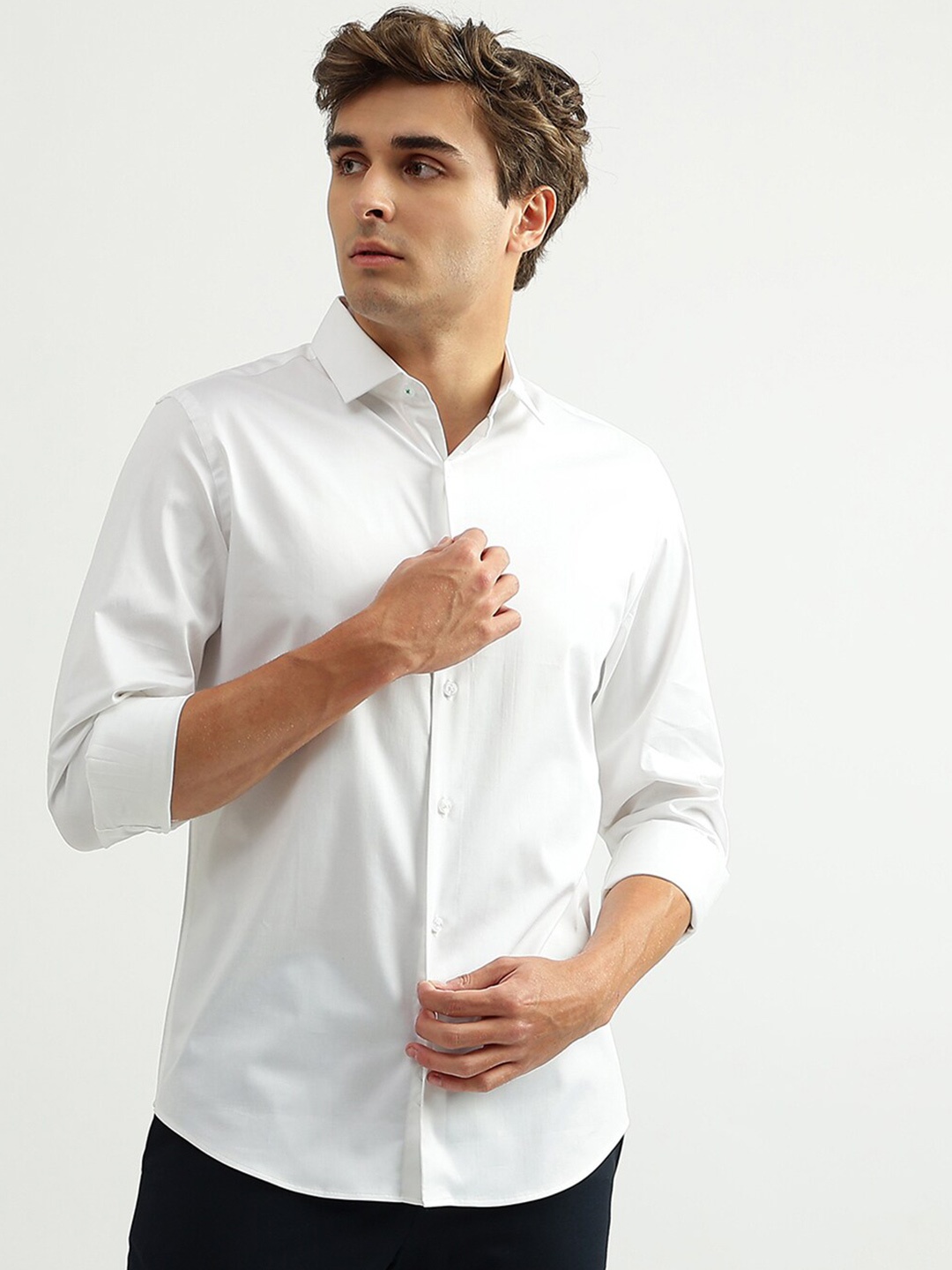 

United Colors of Benetton Men Slim Fit Formal Cotton Shirt, White