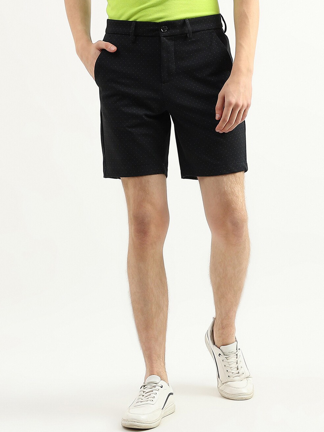 

United Colors of Benetton Men Black Slim Fit Shorts