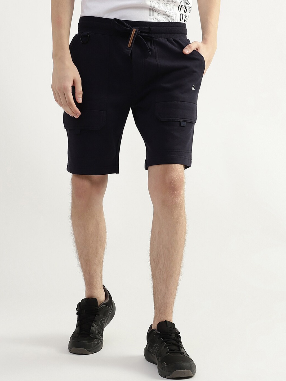 

United Colors of Benetton Men Regular Fit Cotton Shorts, Black