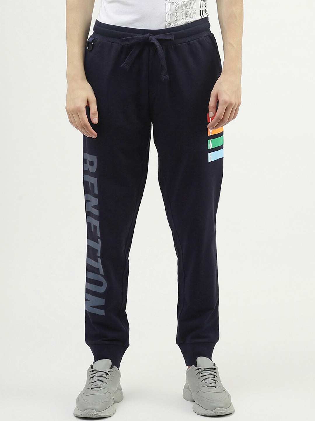 

United Colors of Benetton Men Printed Cotton Joggers, Black