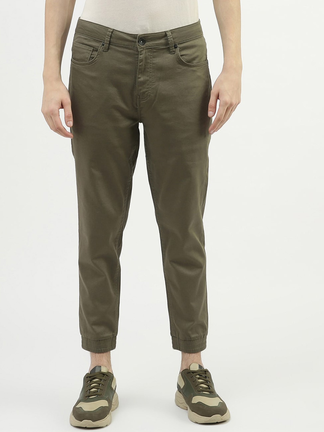 

United Colors of Benetton Men Cotton Trousers, Olive