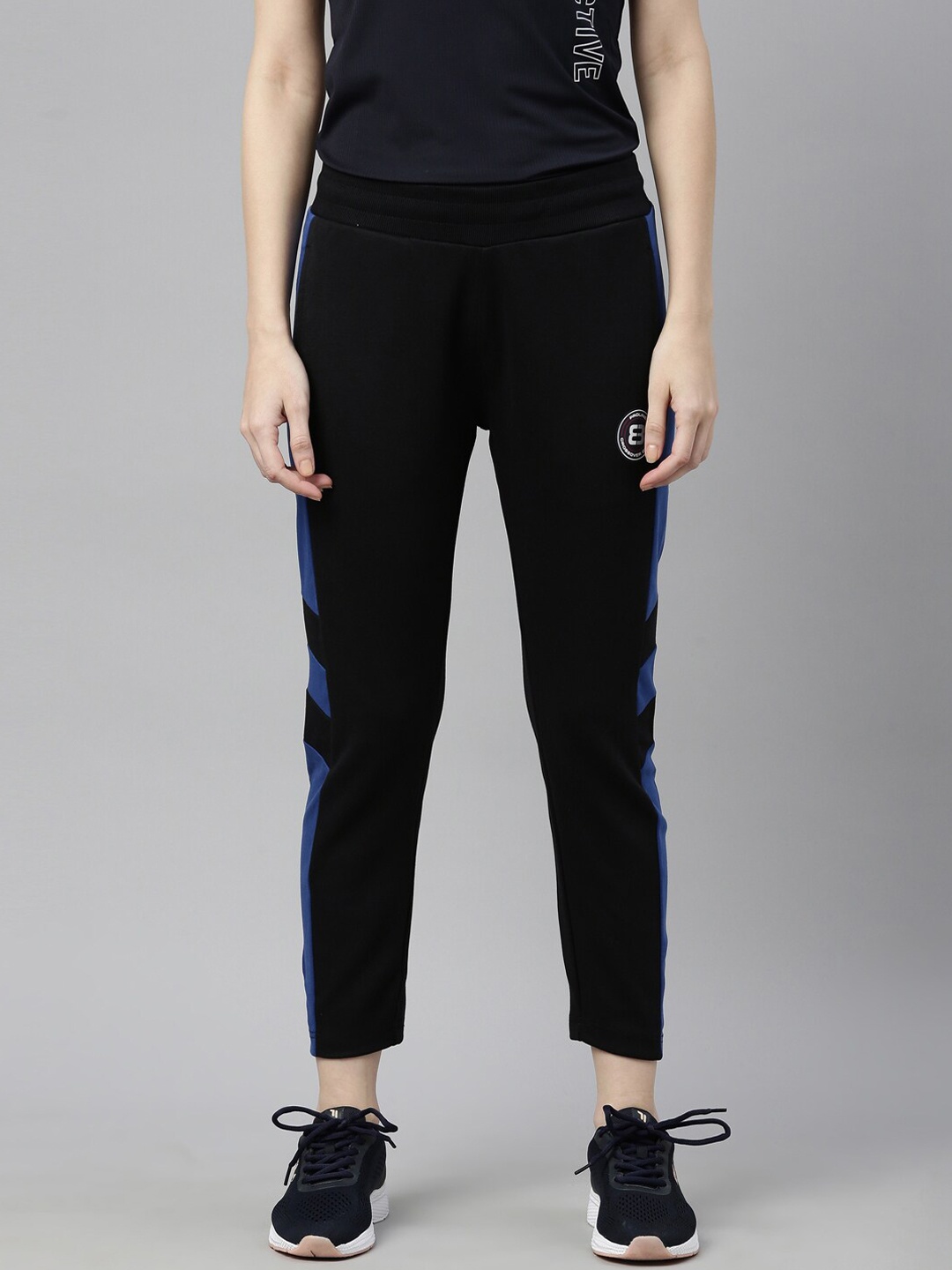 

Proline Active Women Side Panel Detailed Slim-Fit Cotton Track Pants, Black